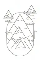 3 triangle mountains tattoo design idea