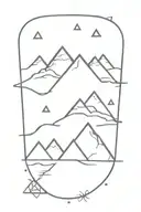 3 triangle mountains tattoo design idea