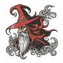 evil wizard, no hat tattoo design idea