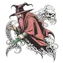 evil wizard, no hat tattoo design idea