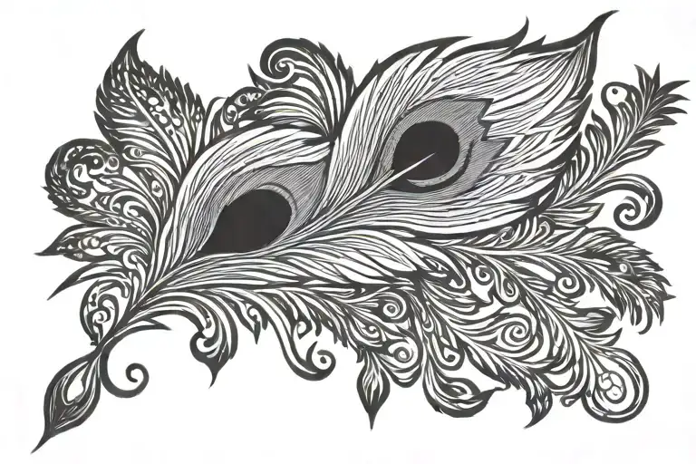 peacock feather tattoo design idea