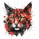 gothic RedCrazyCat tattoo design idea