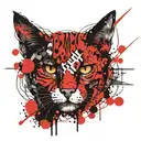 gothic RedCrazyCat tattoo design idea
