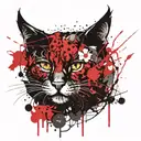 gothic RedCrazyCat tattoo design idea