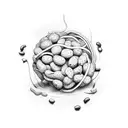 peanut bean spaghetti meatball tattoo design idea