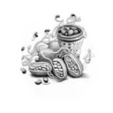 peanut bean spaghetti dinner tattoo design idea