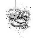 peanut bean spaghetti dinner tattoo design idea