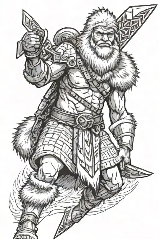 eskimo man holding a spear half of that man should be in modern like holding a iphone tattoo design idea