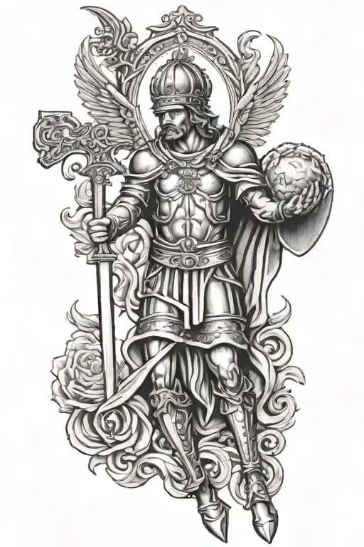 saint Florian with 343 never forget and kids hands and country of Italy  tattoo design idea