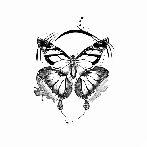 butterfly with a broken wing tattoo design idea