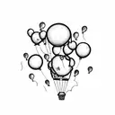Kid chasing balloon tattoo design idea