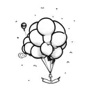 Kid chasing balloon tattoo design idea