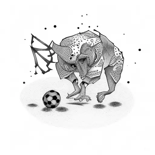 dad and son soccer  tattoo design idea