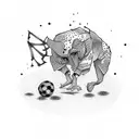 dad and son soccer  tattoo design idea