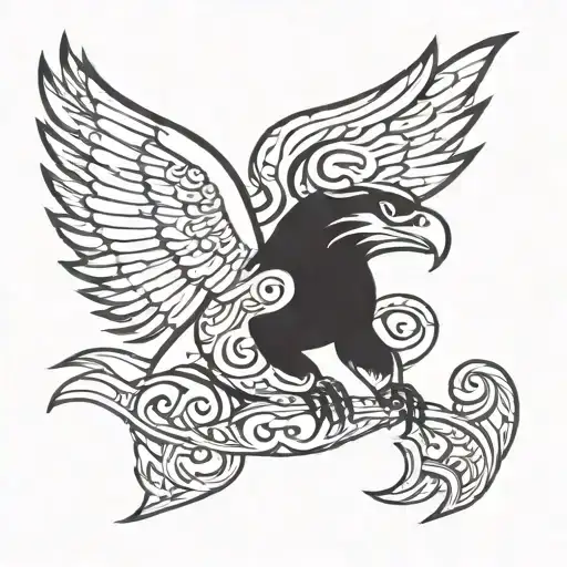 griffin with walleye  tattoo design idea