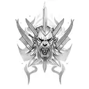 witcher in the colours flames tattoo design idea