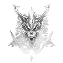 witcher in the colours flames tattoo design idea