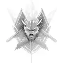 witcher in the colours flames tattoo design idea