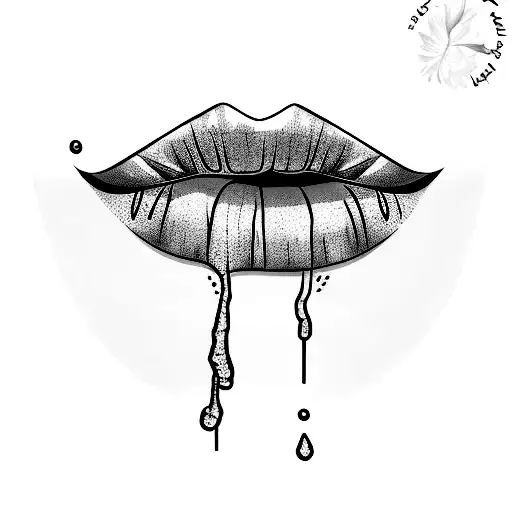 bloody lips tattoo design idea
