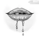 bloody lips tattoo design idea
