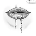 bloody lips tattoo design idea