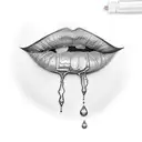 bloody lips tattoo design idea