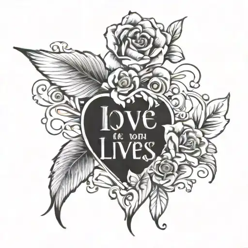 love lives forever tattoo design idea