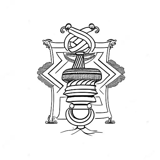 greek column tattoo design idea