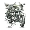 harley davidson and ac dc  tattoo design idea
