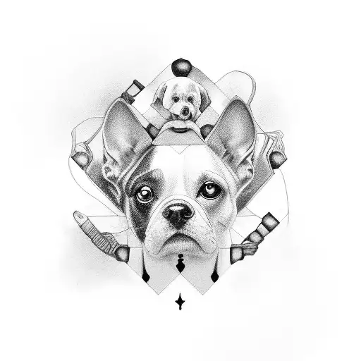 Black-grey portrait of Ivey, Harlow, and Taryn intertwined tattoo design idea