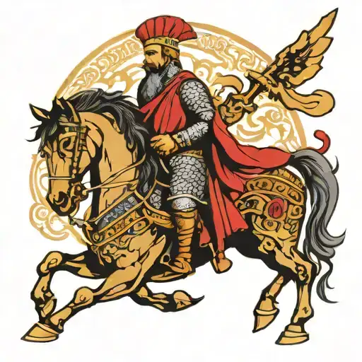 albanian skanderbeg on his horse tattoo design idea