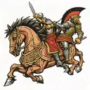 albanian skanderbeg on his horse tattoo design idea