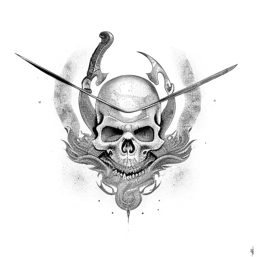FADE IN FADE OUT WITH A SCYTHE tattoo design idea