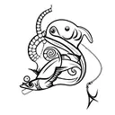 fishing hook tattoo design idea