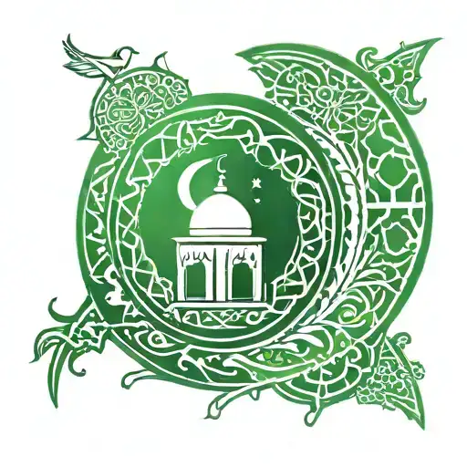 ISLAMIC Green logo for islamic competition not a circle just a Mosque tattoo design idea