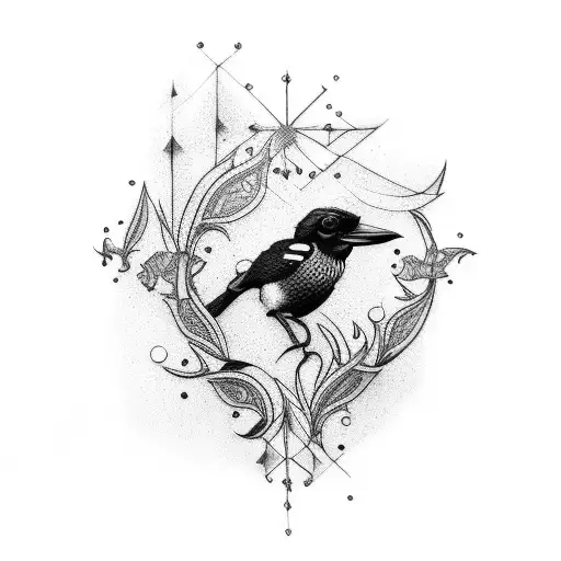 a magpie tattoo design idea