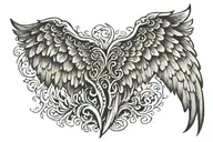Angel wings in memory of my grandpa death date 1951-2022 tattoo design idea