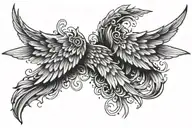 Angel wings in memory of my grandpa death date tattoo design idea