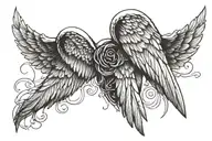 Angel wings in memory of my grandpa death date tattoo design idea