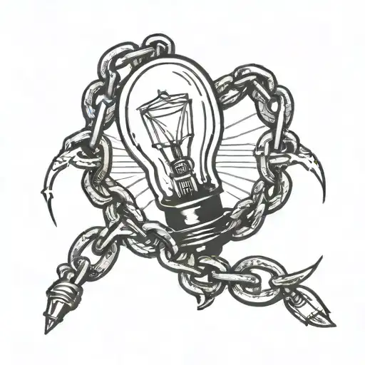 light bulb on a chain tattoo design idea