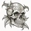 skull soft shading tattoo design idea