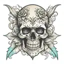 skull soft shading tattoo design idea