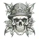 skull soft shading tattoo design idea