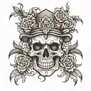 skull soft shading tattoo design idea