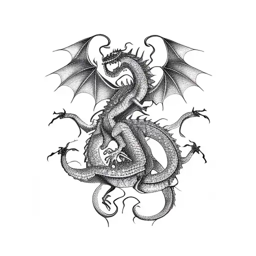 crawling dragon tattoo design idea