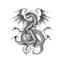 crawling dragon tattoo design idea