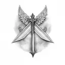 Sword with coffin tattoo design idea