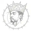 Kendrick lamar crown of thornes wrapped round tattoo design idea