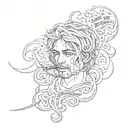 A sketch-style design of Kurt Cobain's famous quote 'It's better to burn out than to fade away' tattoo design idea