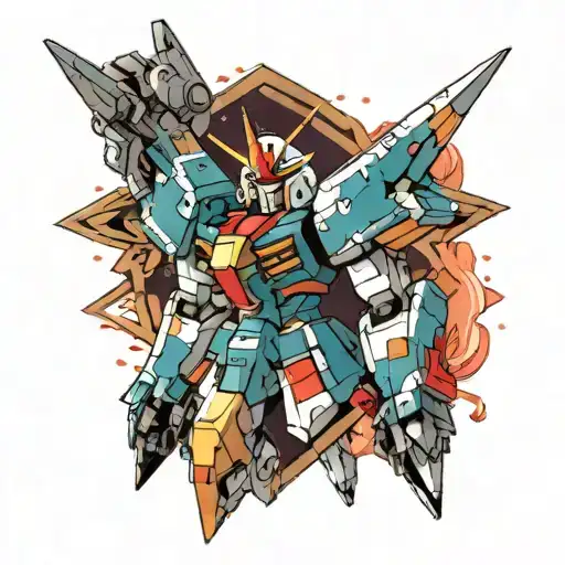 they gundam split tattoo design idea